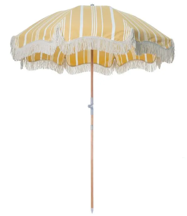 BUSINESS & PLEASURE PREMIUM BEACH UMBRELLA-VINTAGE YELLOW STRIPE