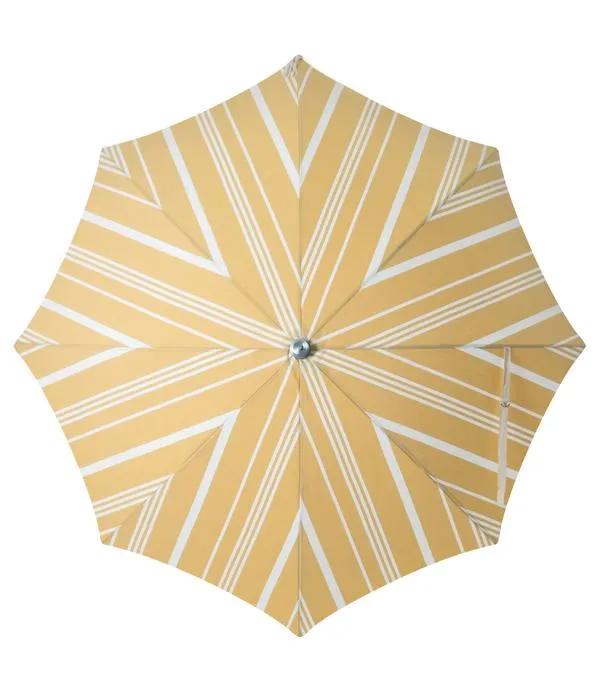 BUSINESS & PLEASURE PREMIUM BEACH UMBRELLA-VINTAGE YELLOW STRIPE