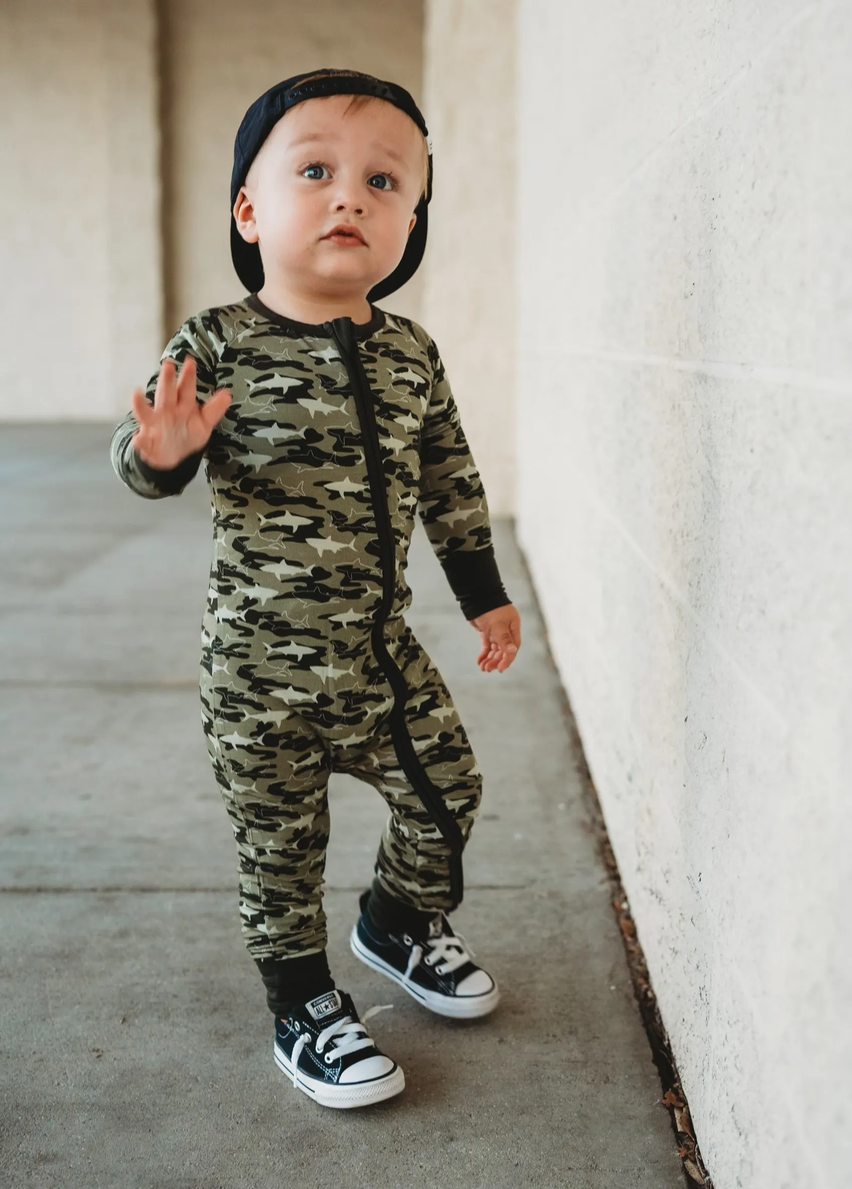 Camo Shark Dream Romper