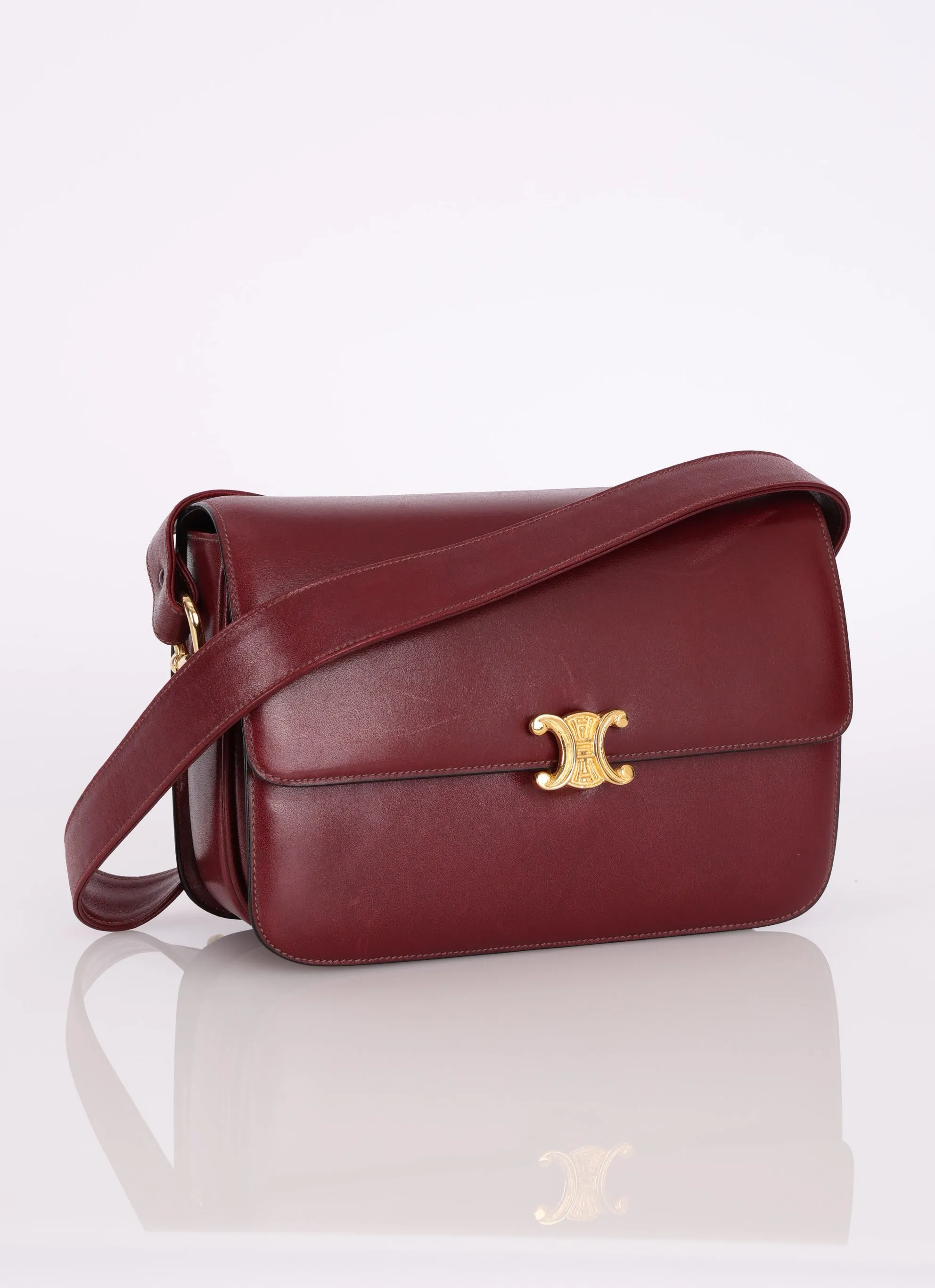 Celine Triomphe Boxcalf Shoulder Bag