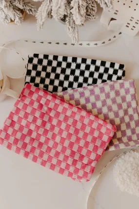 Checkered Cosmetic Makeup Bag