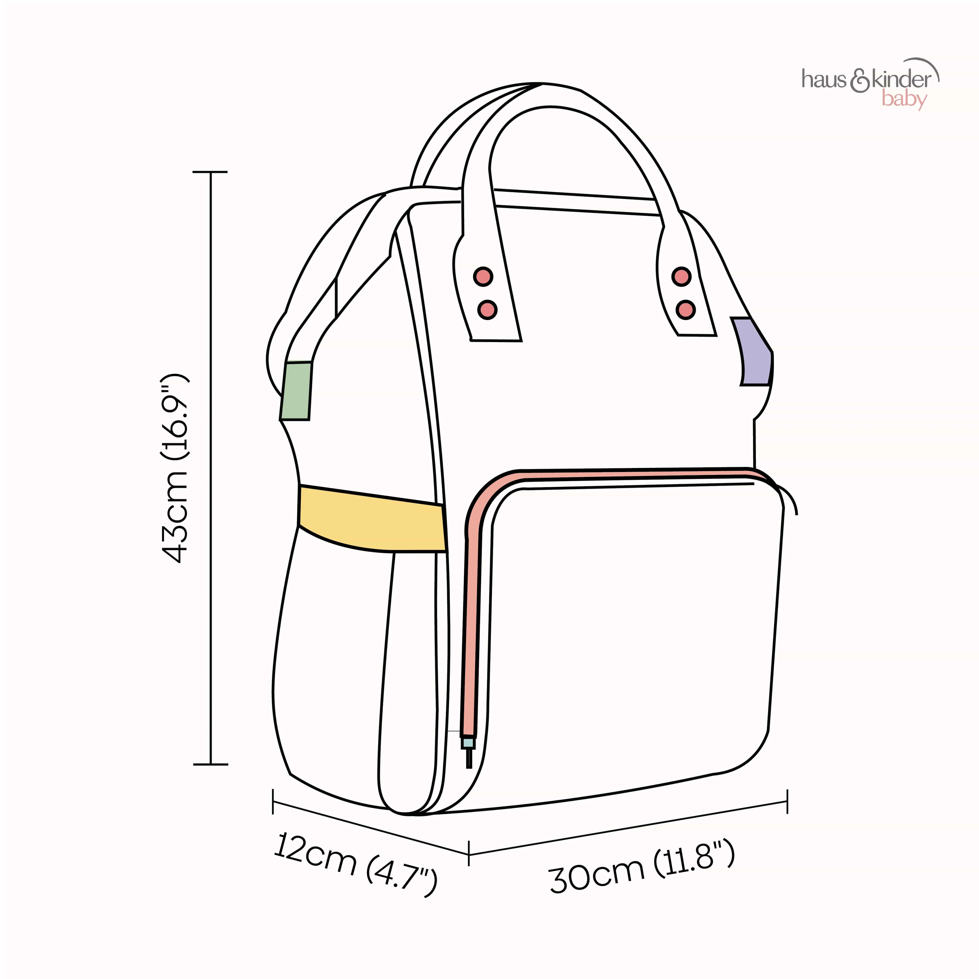 Chic Diaper Bag Backpack for New Parents (Capacity - 20L) , Adventure Island