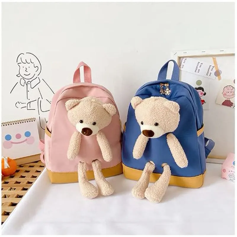 Children's School Bag New Cute Cartoon Animal Plush Bear Backpack