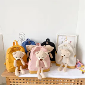 Children's School Bag New Cute Cartoon Animal Plush Bear Backpack