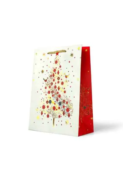 Christmas Gift Bag Medium - Christmas Tree With Stars