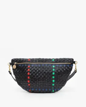 Clare V. - Grande Fanny in Black w/ Pacific, Cherry Red & Parrot Green Plaid Woven Checker