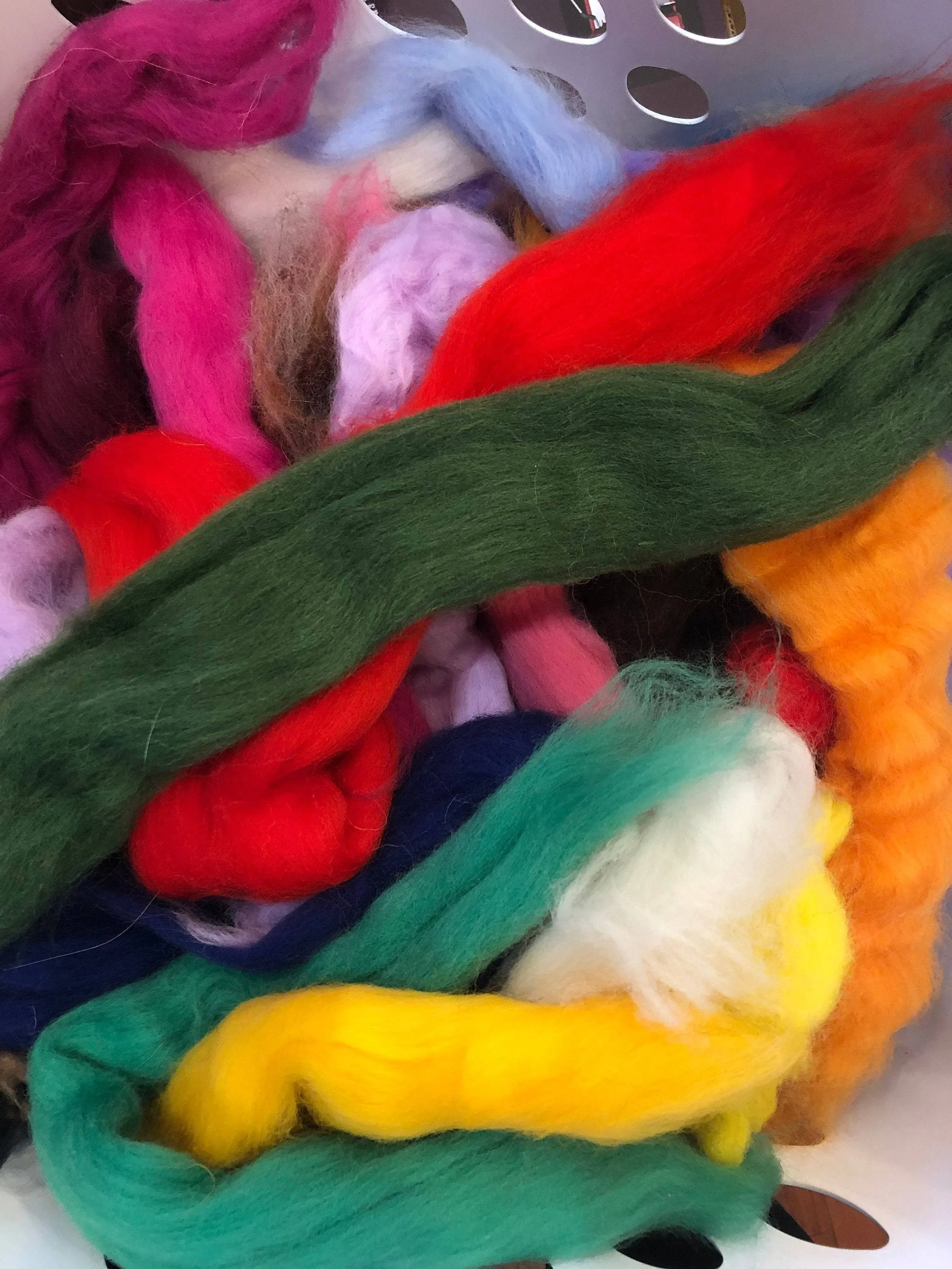 Colorful Wool Roving Mix Bag