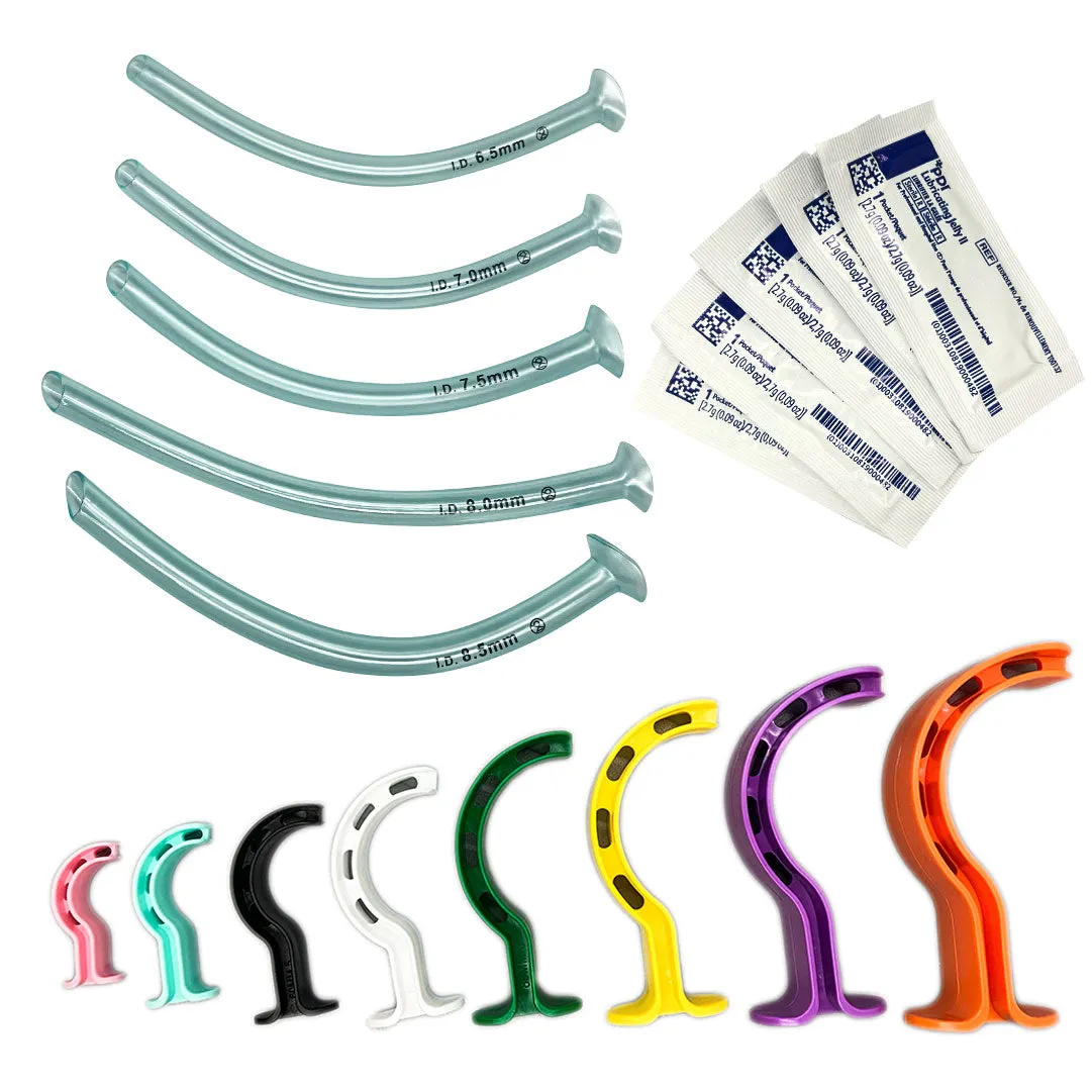 Complete Airway Emergency Kit 9 - 8 Sizes Berman OPA   5 Sizes Nasopharyngeal Airway   5 Packs Lubricating Jelly