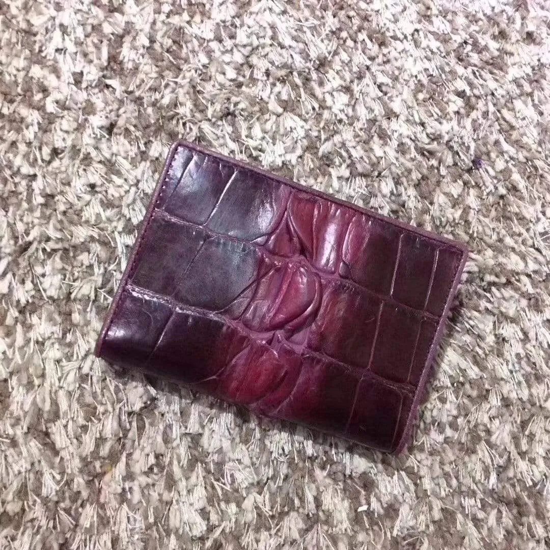 Crocodile Tail Leather Passport Hold