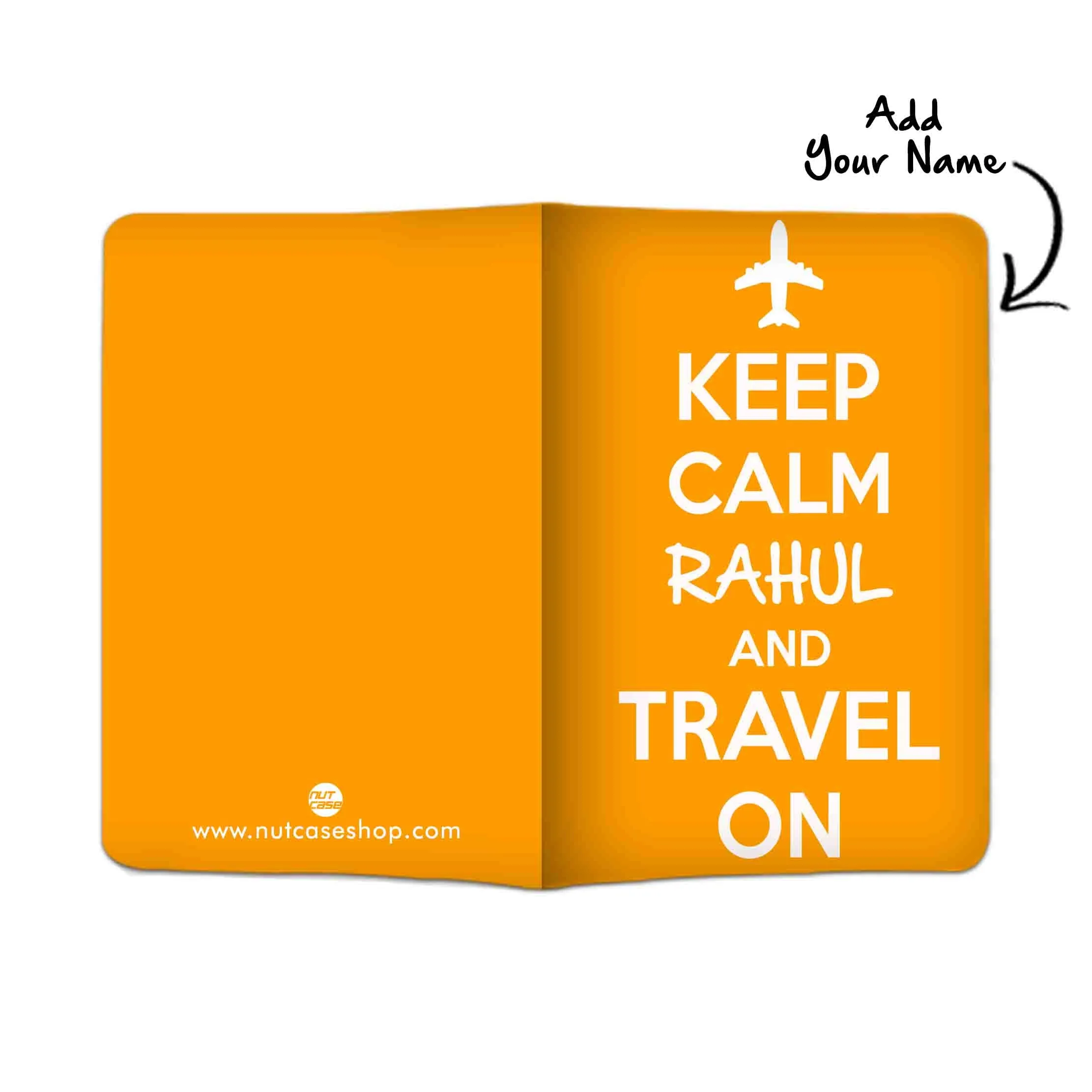 Customized Passport Cover Baggage Tag Set - Keep Calm Yellow