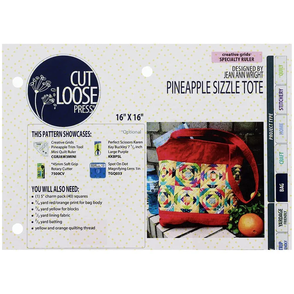 Cut Loose Press, Pineapple Sizzle Tote Pattern