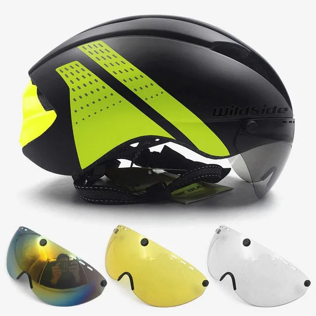 cycling helmet with goggles race road bicycle equipment