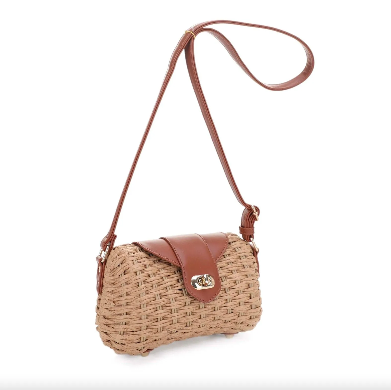 Deandra Rattan Crossbody Bag