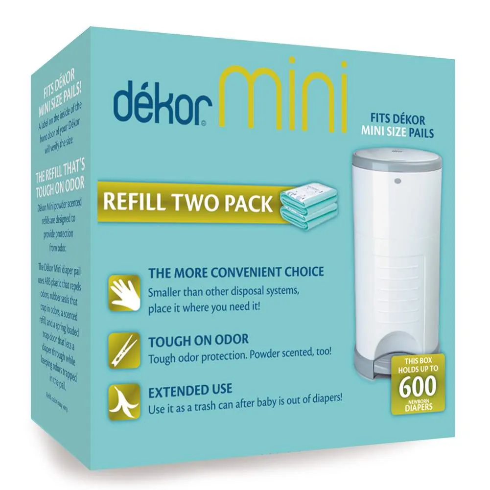 Dekor Mini Diaper Pail Refills - 2 Pack