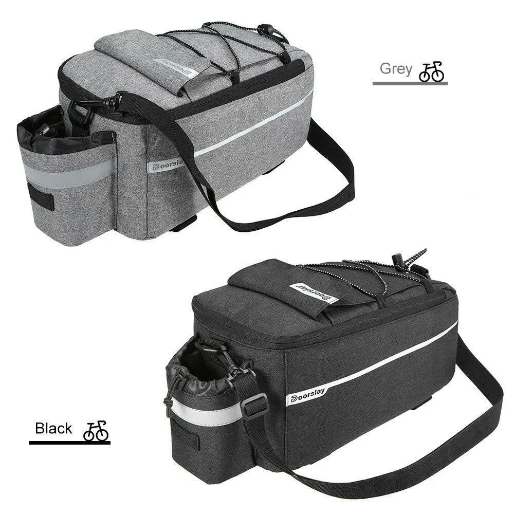 Doorslay Insulated Trunk Cooler Bag Cycling Bicycle Rear Rack Storage Luggage Bag Reflective MTB Bike Pannier Bag Shoulder Bag