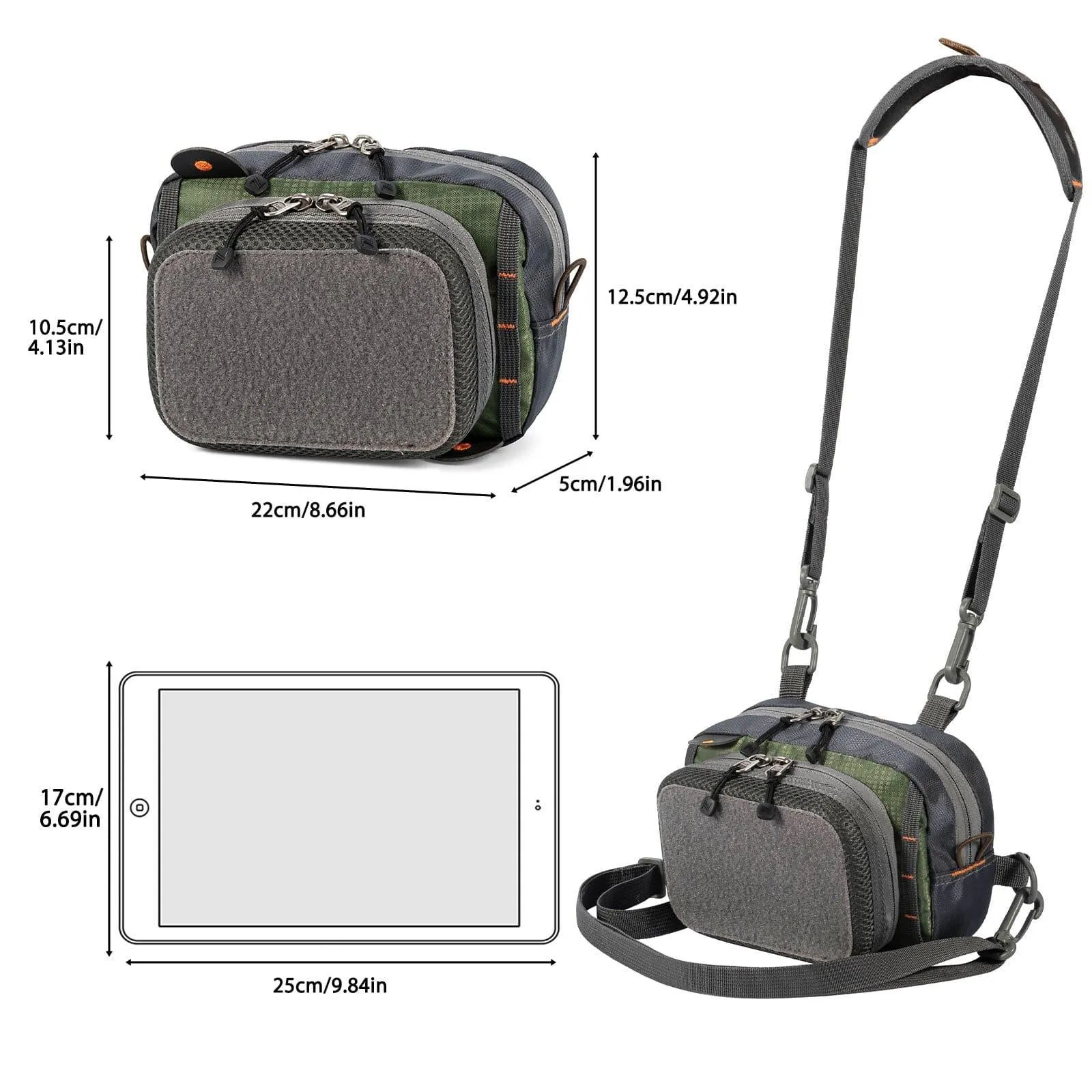 Dr.Fish Nylon Fly Fishing Chest Bag Pack