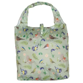 Eco Chic Lightweight Foldable Reusable Shopping Bag (RSPB Birds Green)