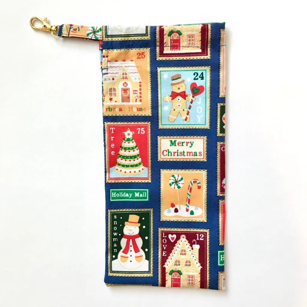 Eco Mask Beanie Clip-On Carrier Bag Festive Stamps