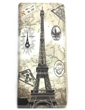 Eiffel Tower Paris France Leatherette Bi-Fold Fashion Wallet