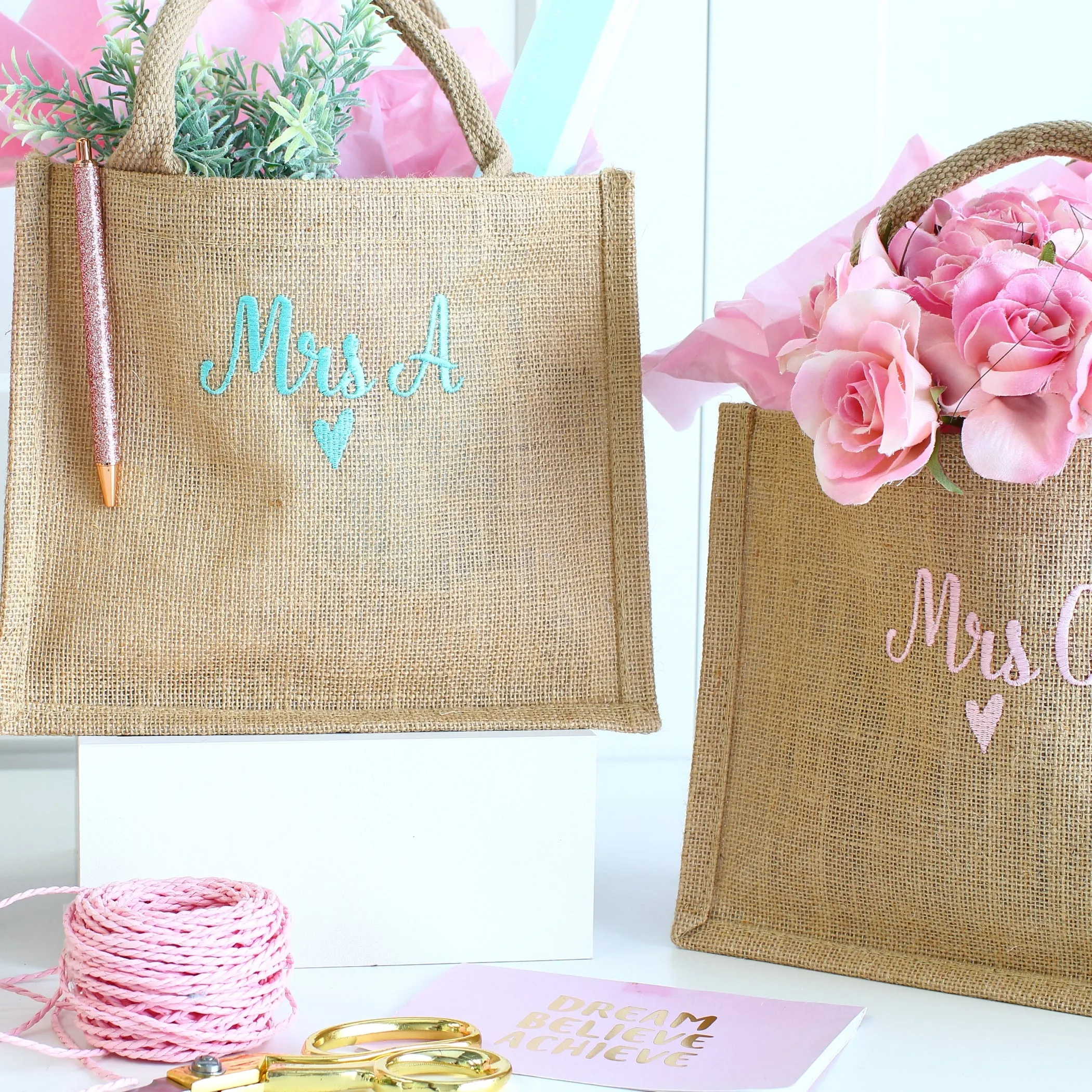 Embroidered Teacher Gift Bags (2)