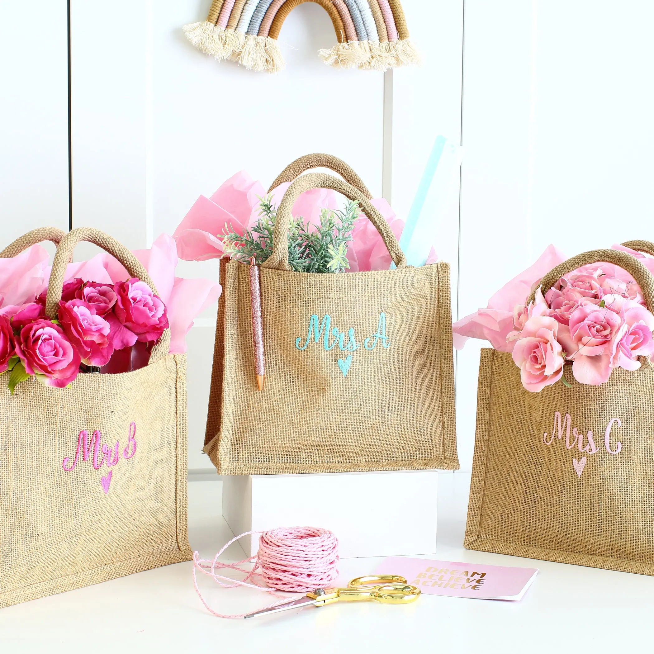 Embroidered Teacher Gift Bags (2)