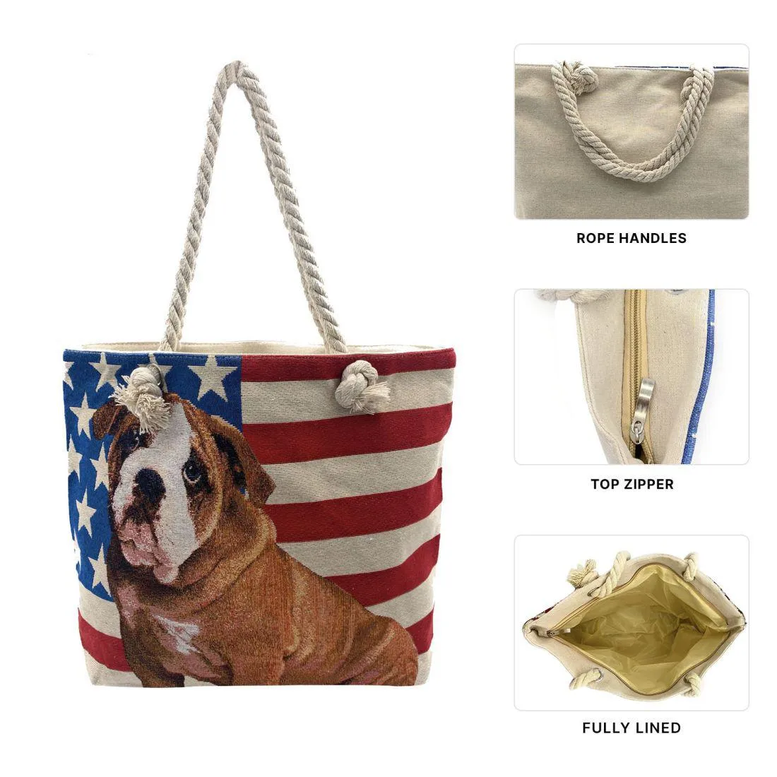 Empire Cove Womens 3 Piece Gift Set Dog Beach Tote Bag Sunglasses Coin Pouch