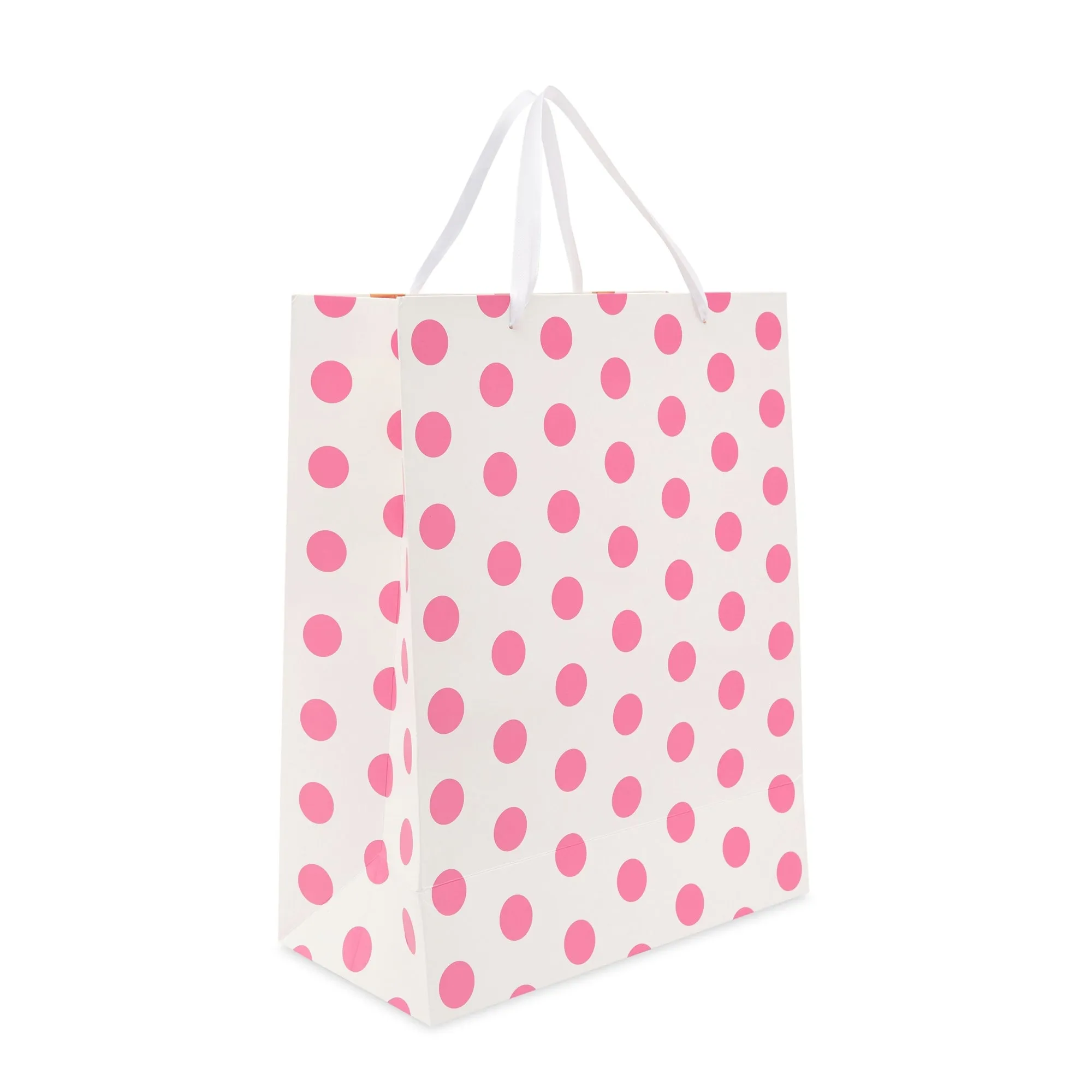 Extra Large Gift Bags for Birthday Party, Girl Baby Shower, Pink Polka Dots (6 Pack)