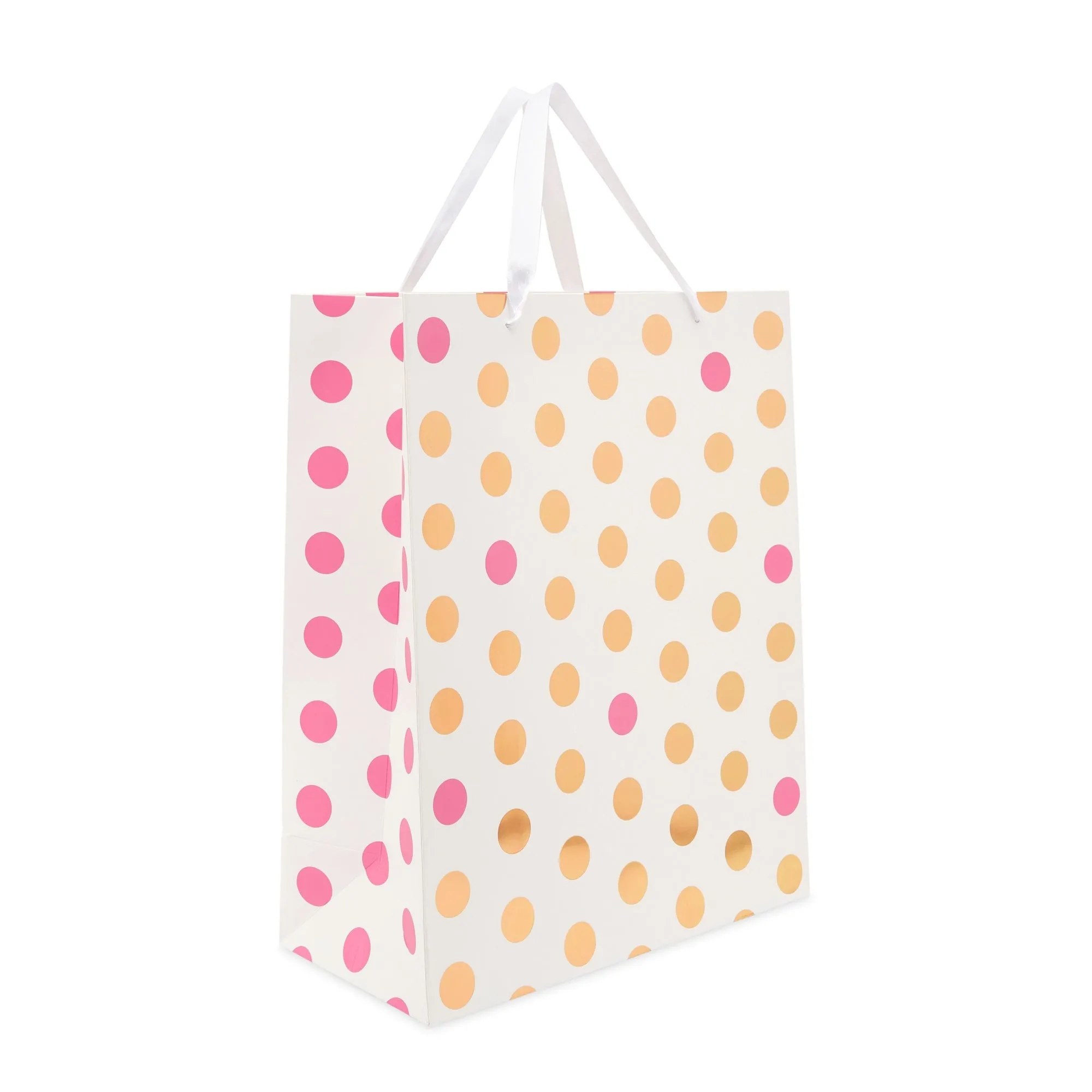 Extra Large Gift Bags for Birthday Party, Girl Baby Shower, Pink Polka Dots (6 Pack)