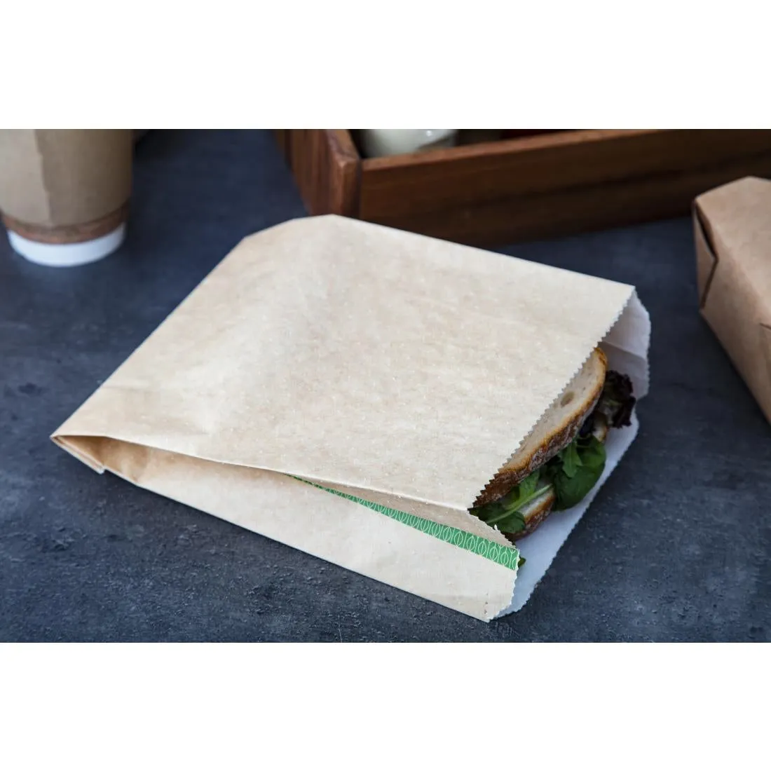 FC899 Vegware Compostable Therma Paper Hot Food Bags 229 x 165mm (Pack of 500)