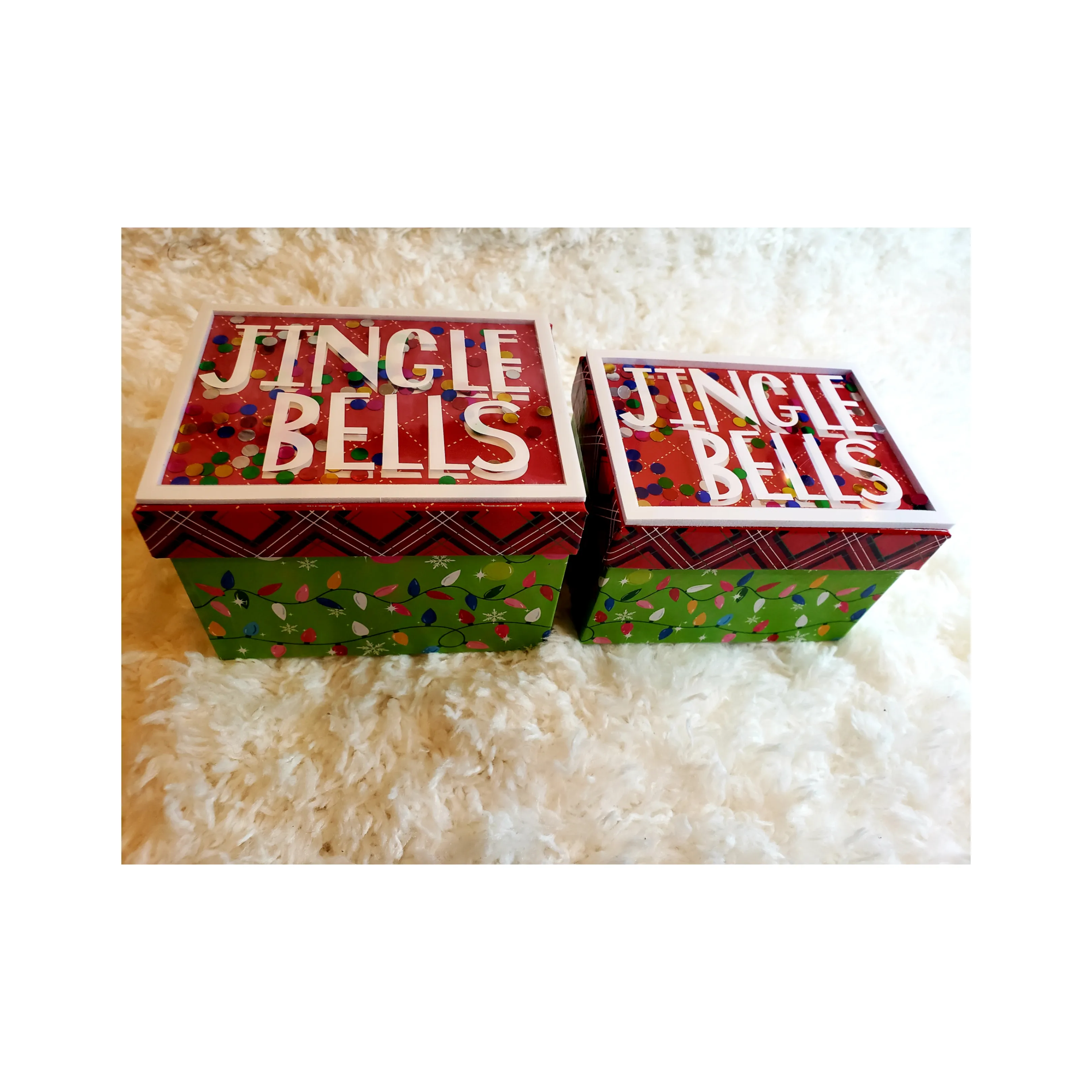 Festive Gift Boxes - Jingle Bells (Set of 2)