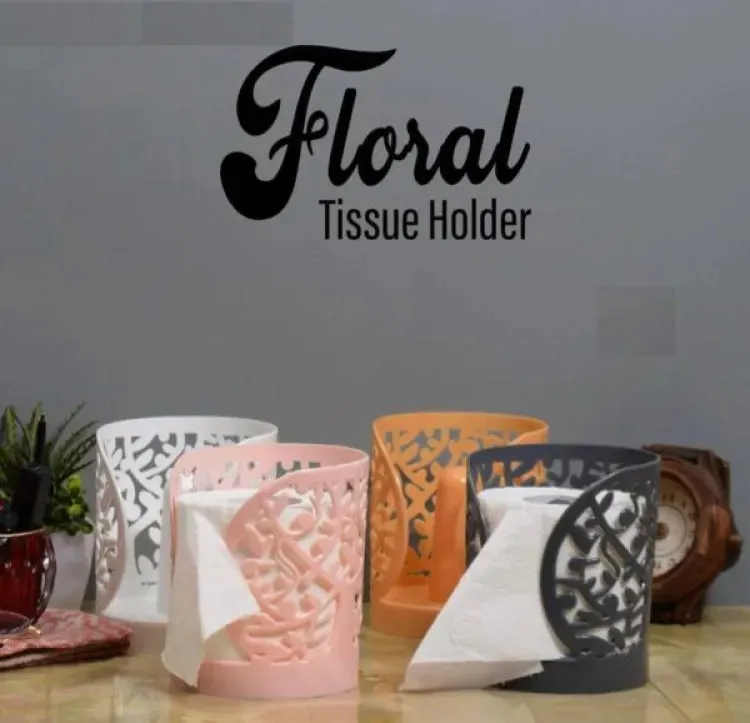 Floral Tissue Holder, Stylish Floral Round Shape Tissue holder for kitchen