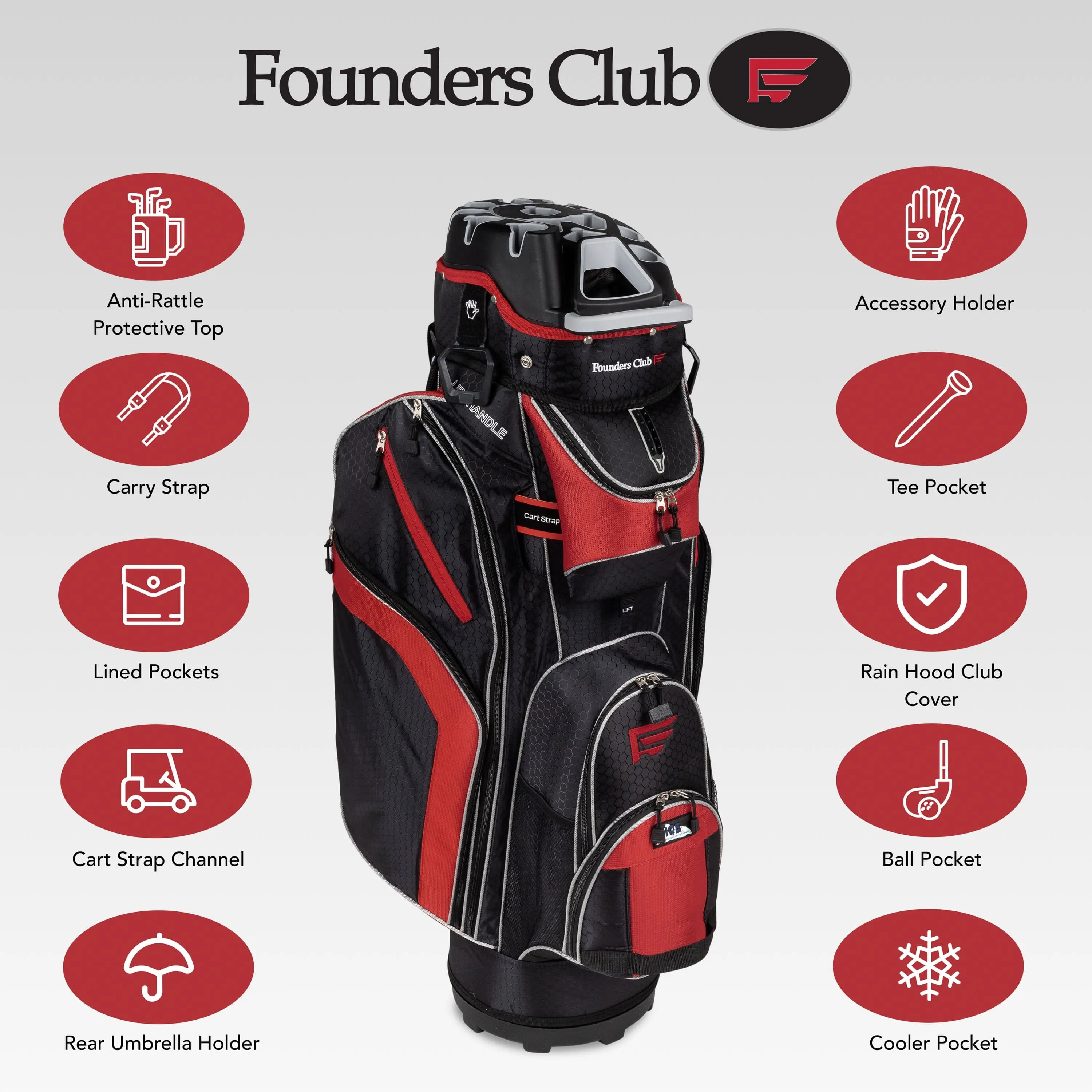 Founders Club 3rd Gen Premium Organizer 14 Way Golf Cart Bag - Blue