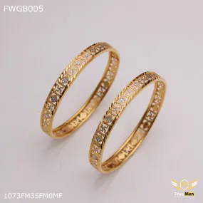 Freemen 1mg Sathiya Bangles woth rhodium gold plated for women - FWGB005