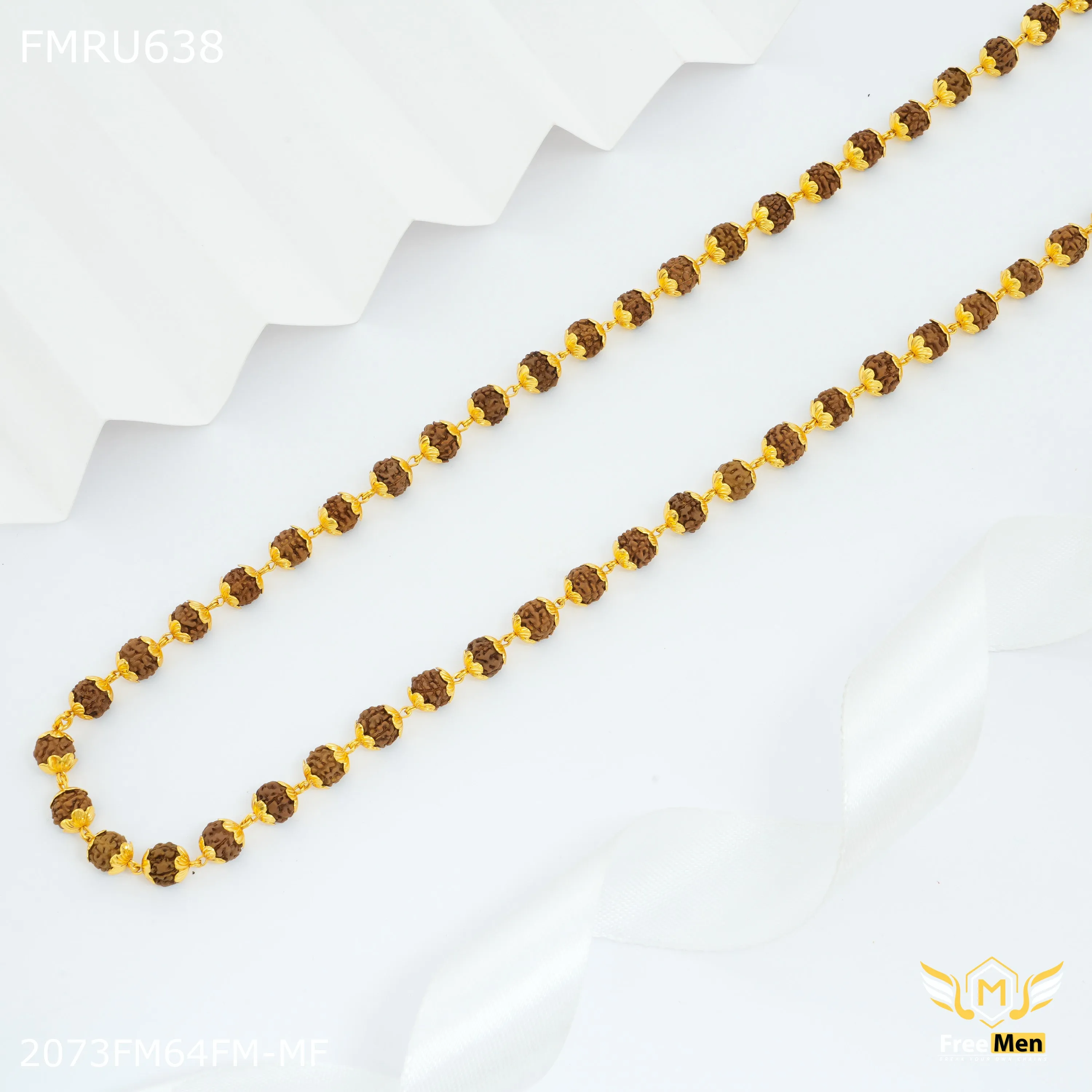 Freemen Brown with shining Rudraksha Mala-FMRU638