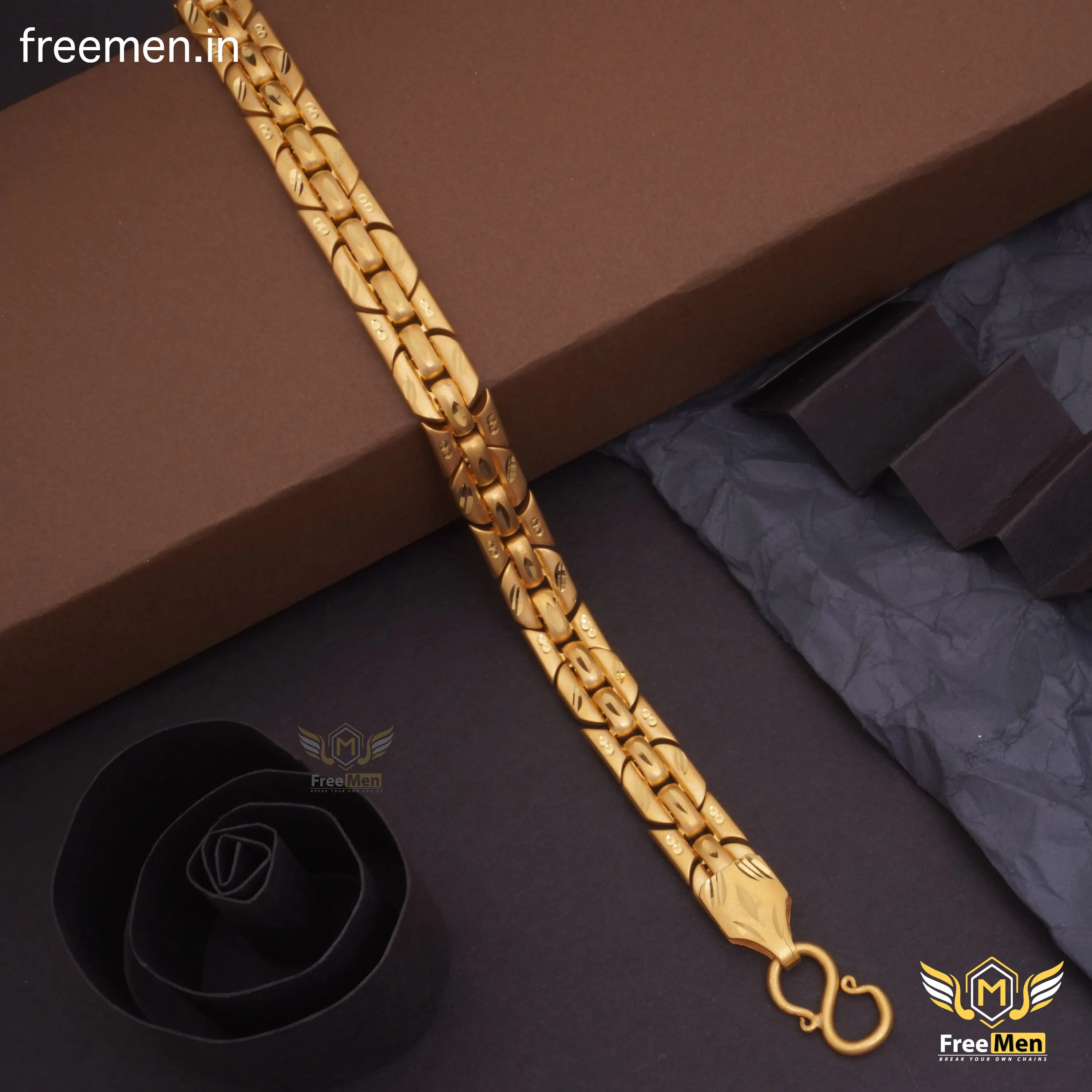 Freemen Foremost Stylish Design Gold Bracelet - FMG287