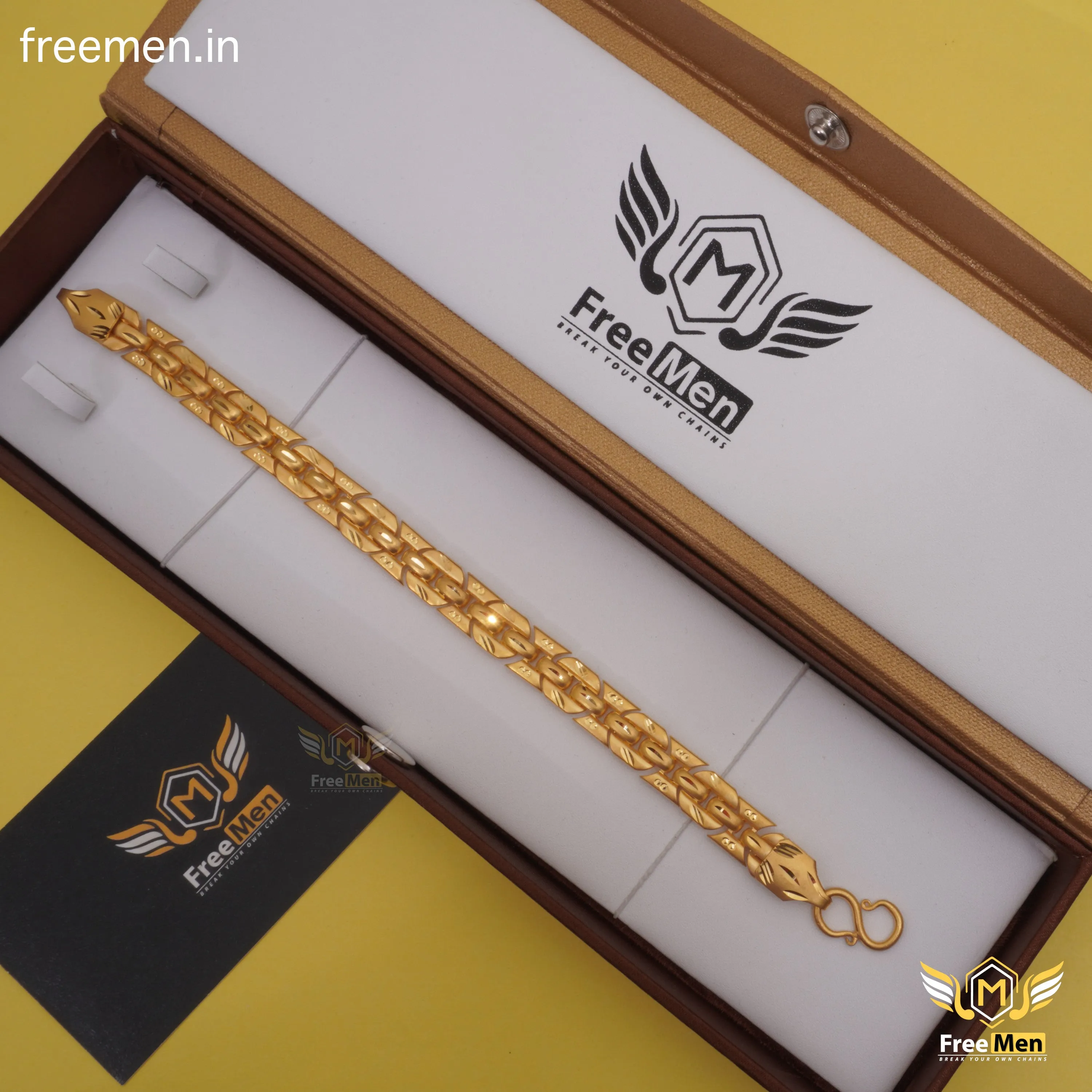 Freemen Foremost Stylish Design Gold Bracelet - FMG287