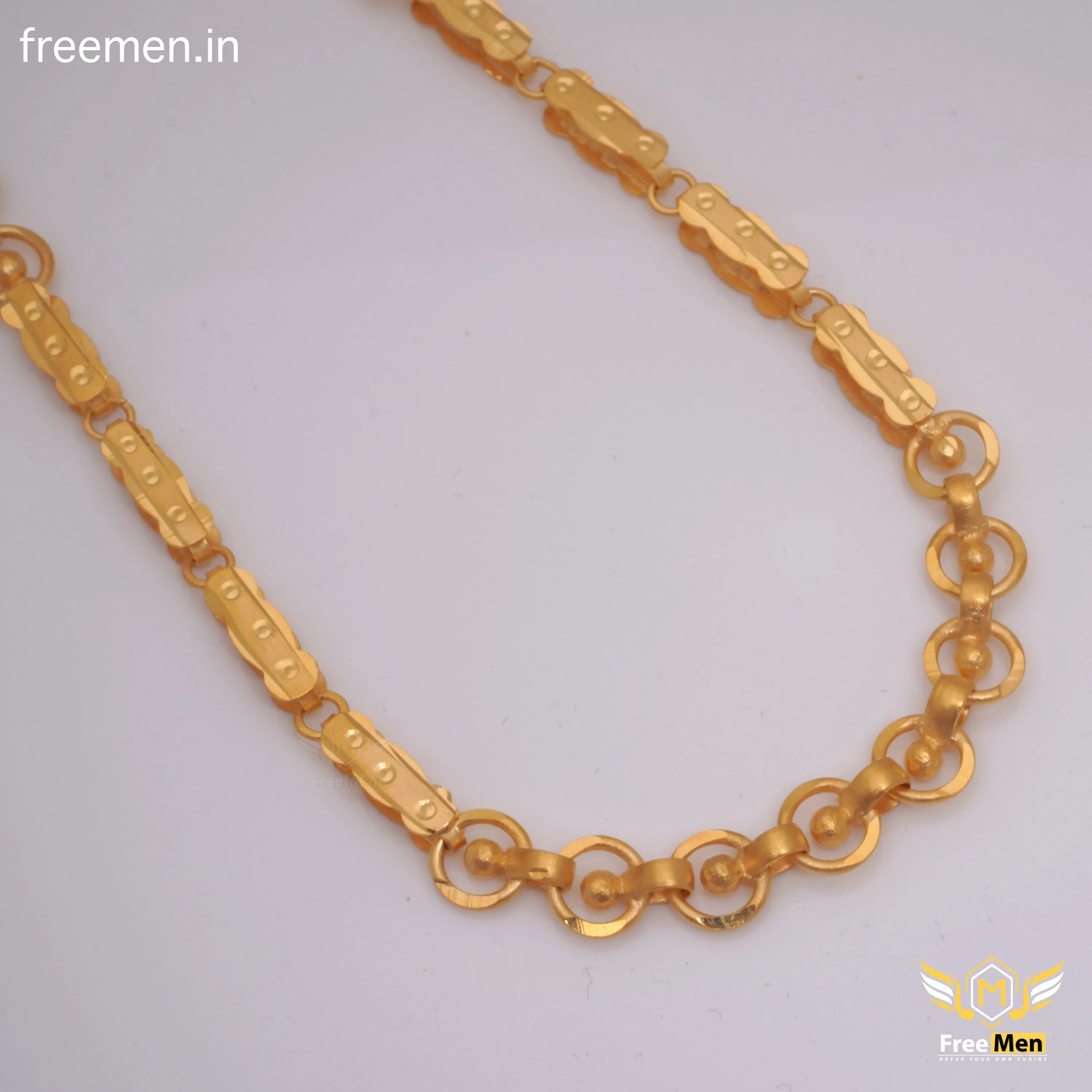 Freemen Glorious Circle Dot Gold Chain for Men - FMG284