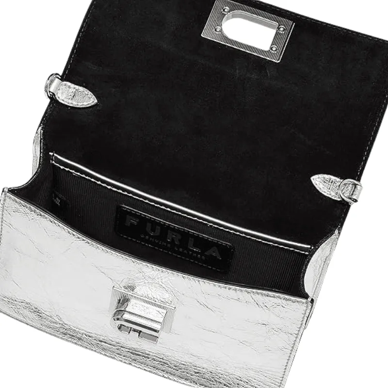 Furla 1927 Soft Mini Crossbody 20 - Silver   Nero