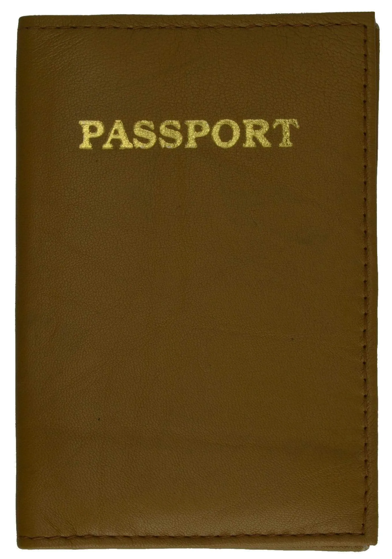 Genuine Leather Gold Logo Passport Cover Holder for Travel  151 CF (C)