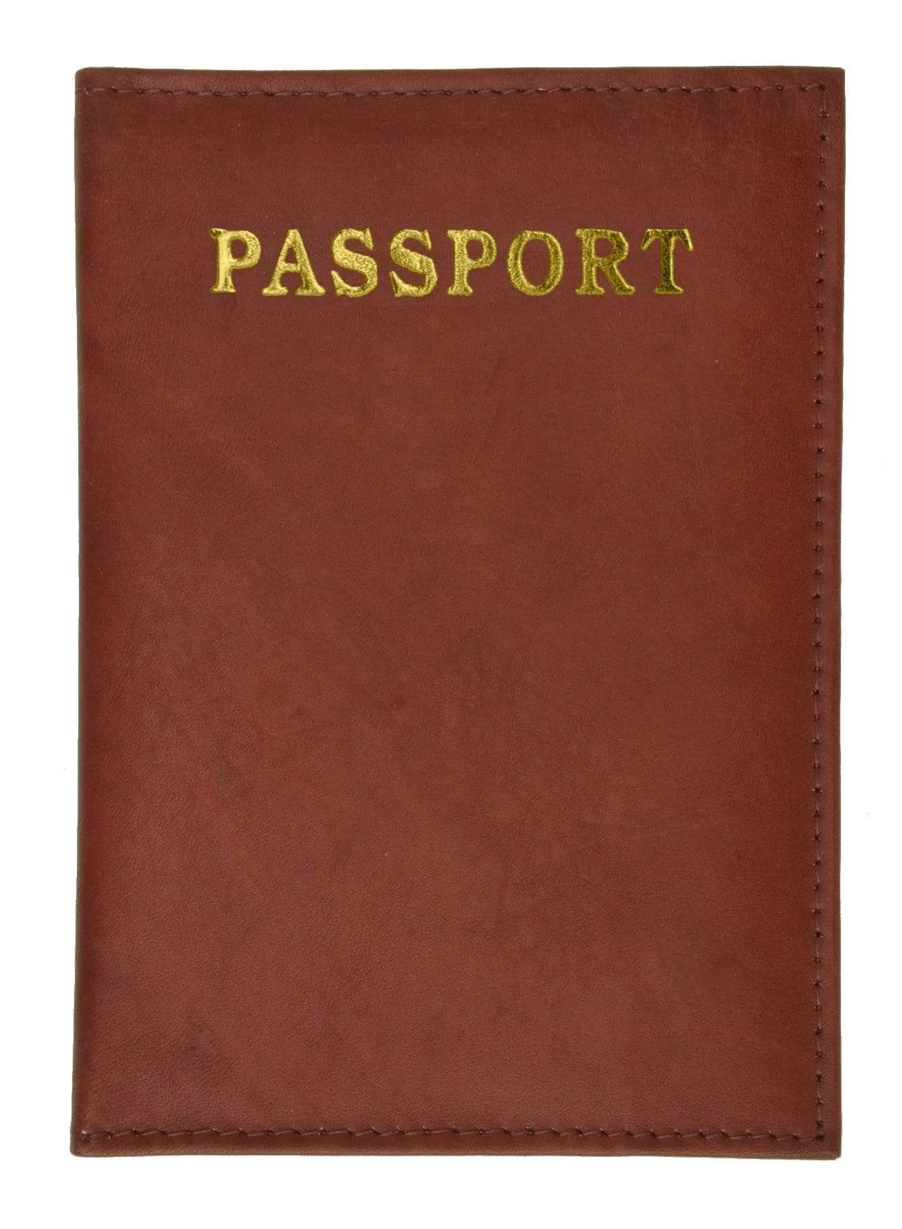 Genuine Leather Gold Logo Passport Cover Holder for Travel  151 CF (C)