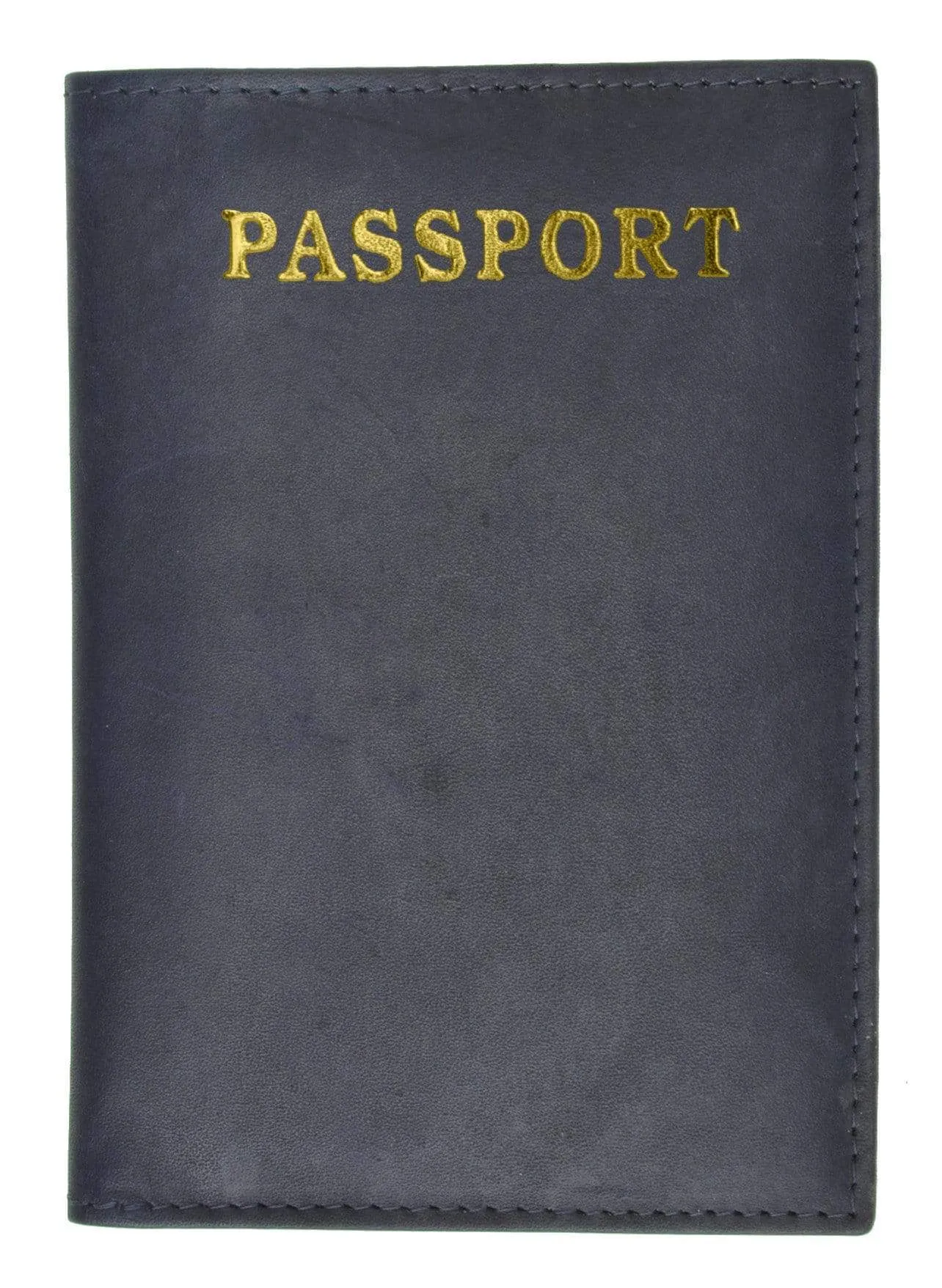 Genuine Leather Gold Logo Passport Cover Holder for Travel  151 CF (C)