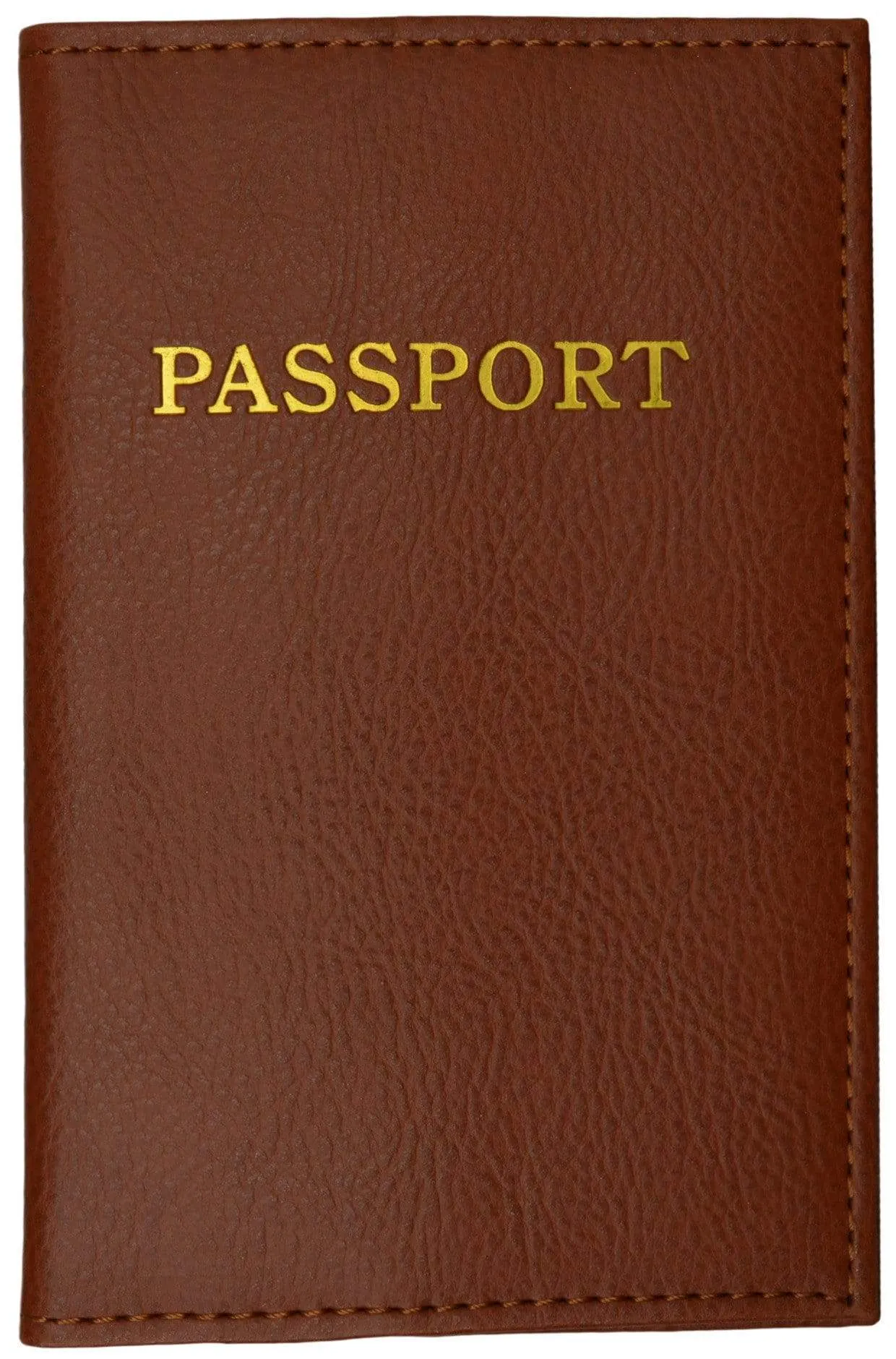 Genuine Leather Gold Logo Passport Cover Holder for Travel  151 CF (C)