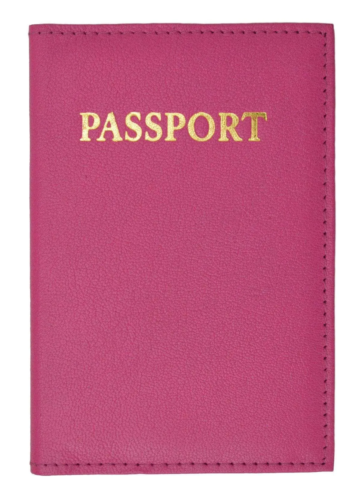 Genuine Leather Gold Logo Passport Cover Holder for Travel  151 CF (C)