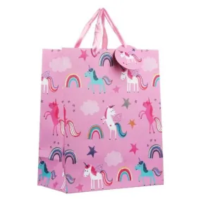 Gift Bag - Large:  Pink Unicorns