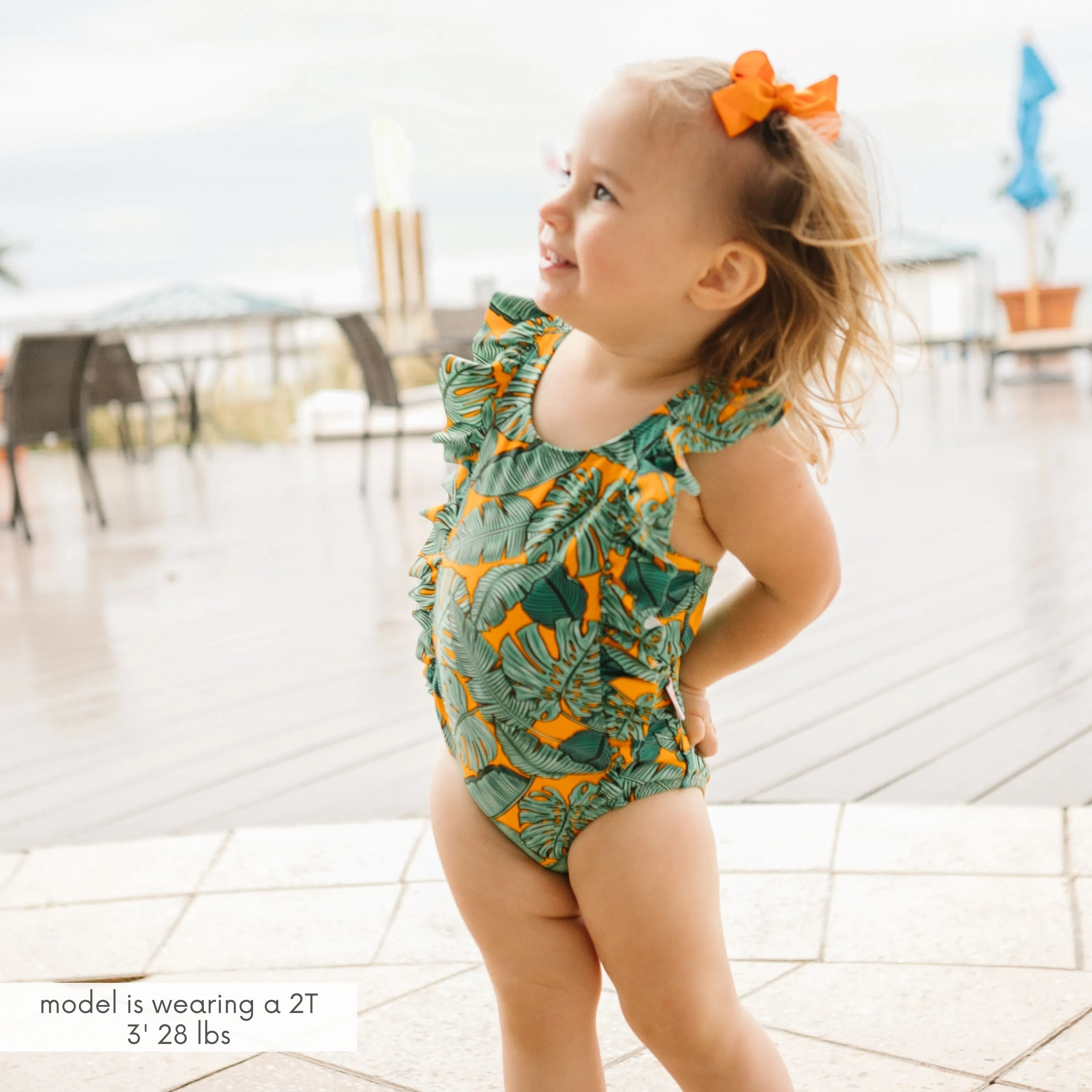 Girls Ruffle One-Piece Swimsuit | "Too Sweet" The Tropics