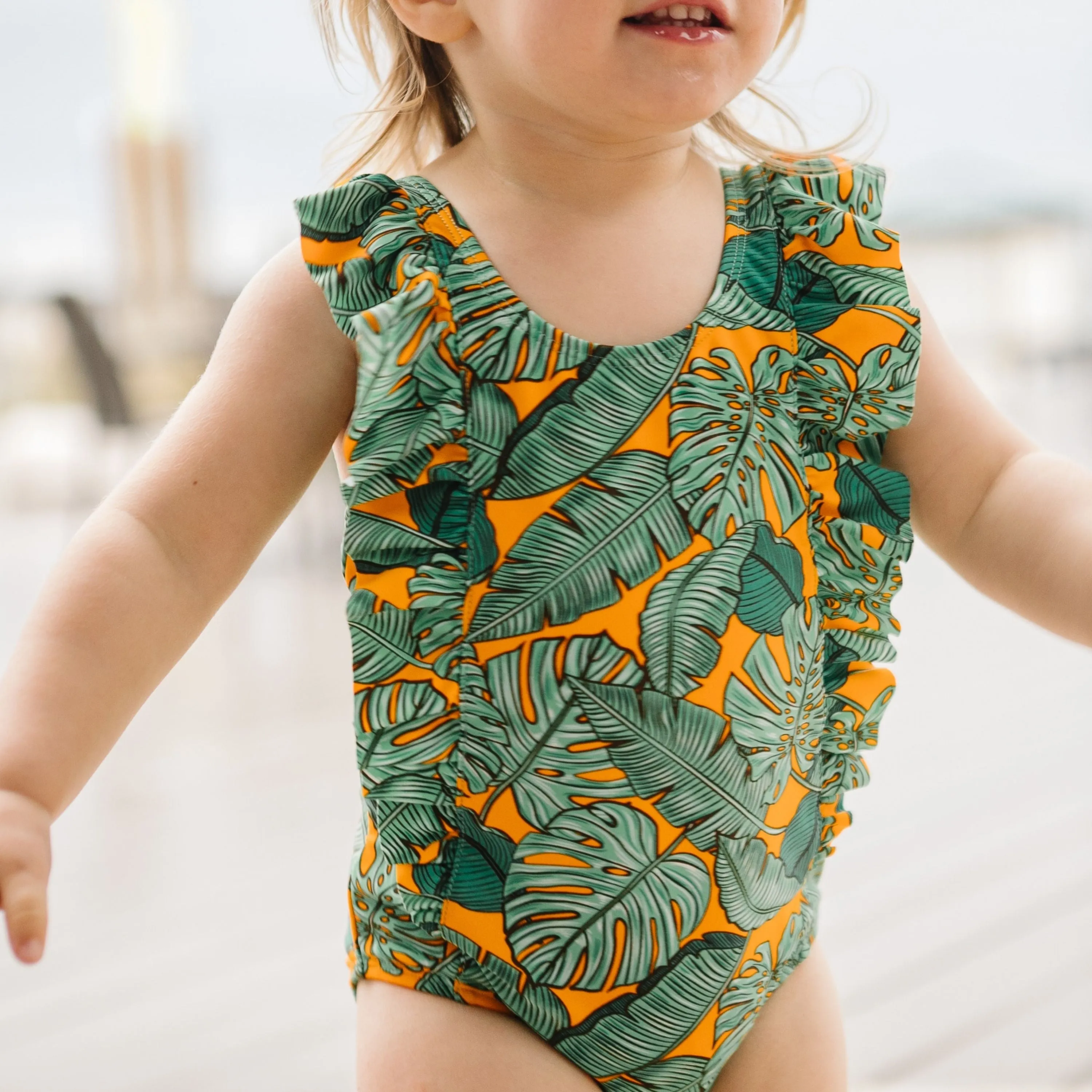 Girls Ruffle One-Piece Swimsuit | "Too Sweet" The Tropics