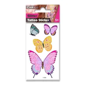 Glitter Butterfly Tattoos - 4 Pkt