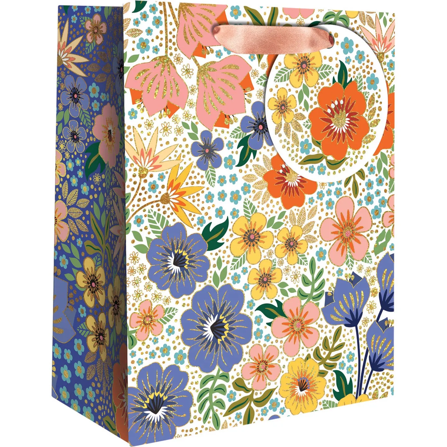 Golden Floral Gift Bag - Small