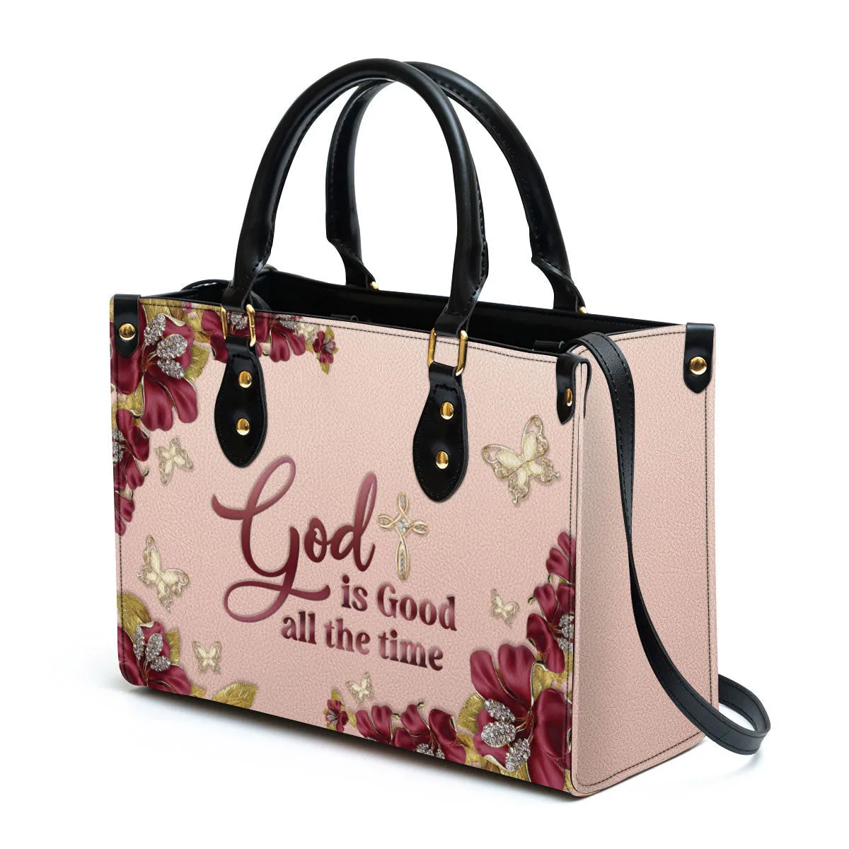 Gorgeous Christian Leather Bag - God Is Good All The Time - Christian Pu Leather Bags For Women