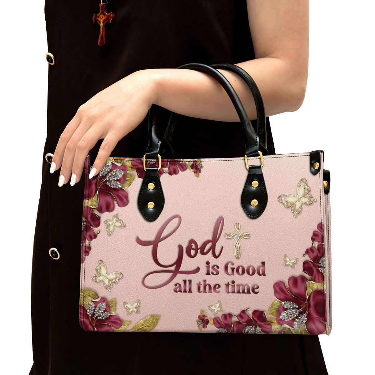 Gorgeous Christian Leather Bag - God Is Good All The Time - Christian Pu Leather Bags For Women